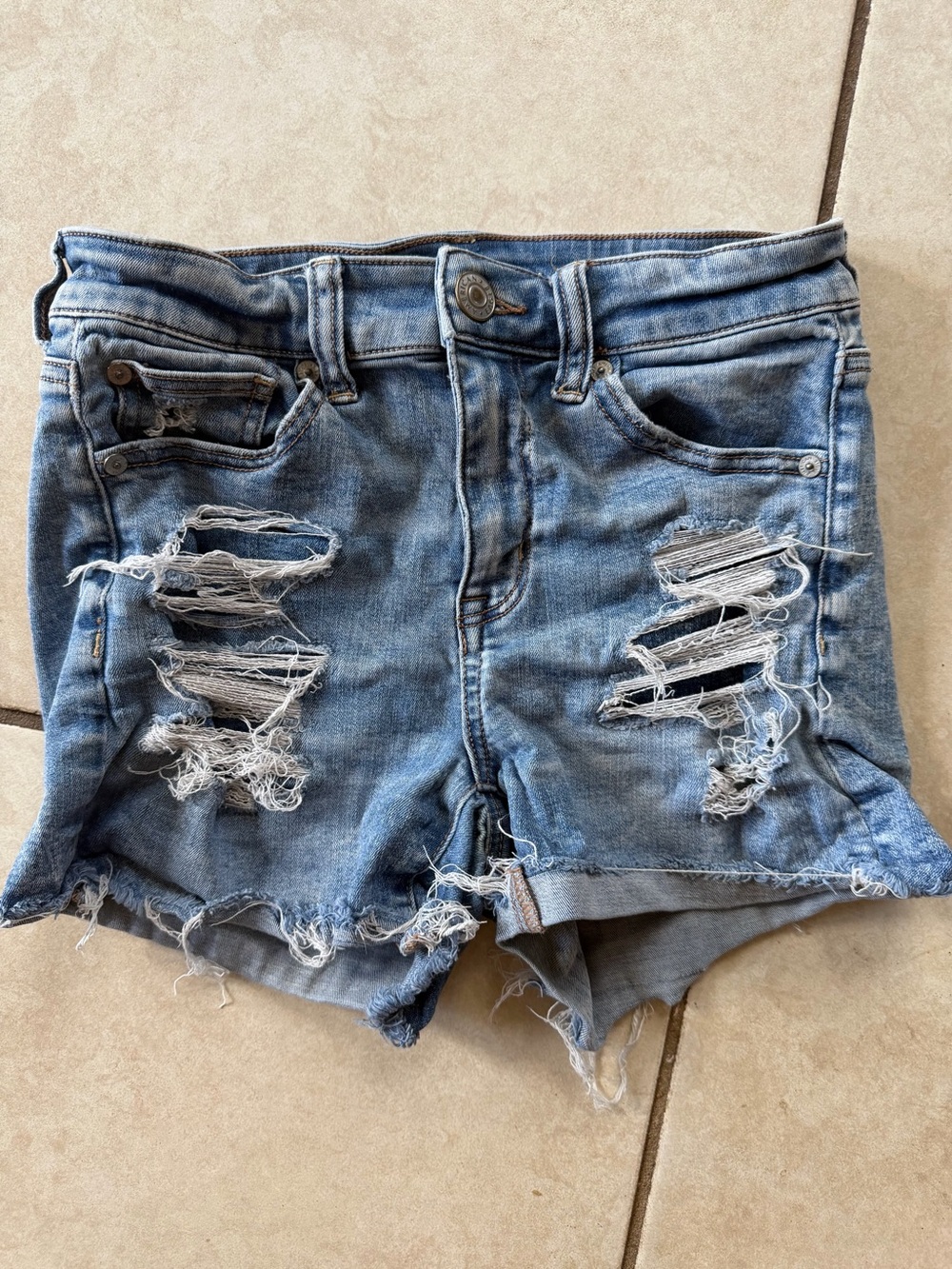 American Eagle High Waisted Distressed
Cutoff Denim Shorts